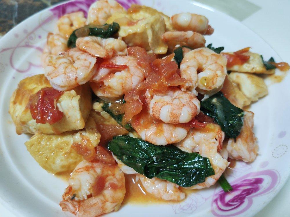 豆腐番茄虾仁煲