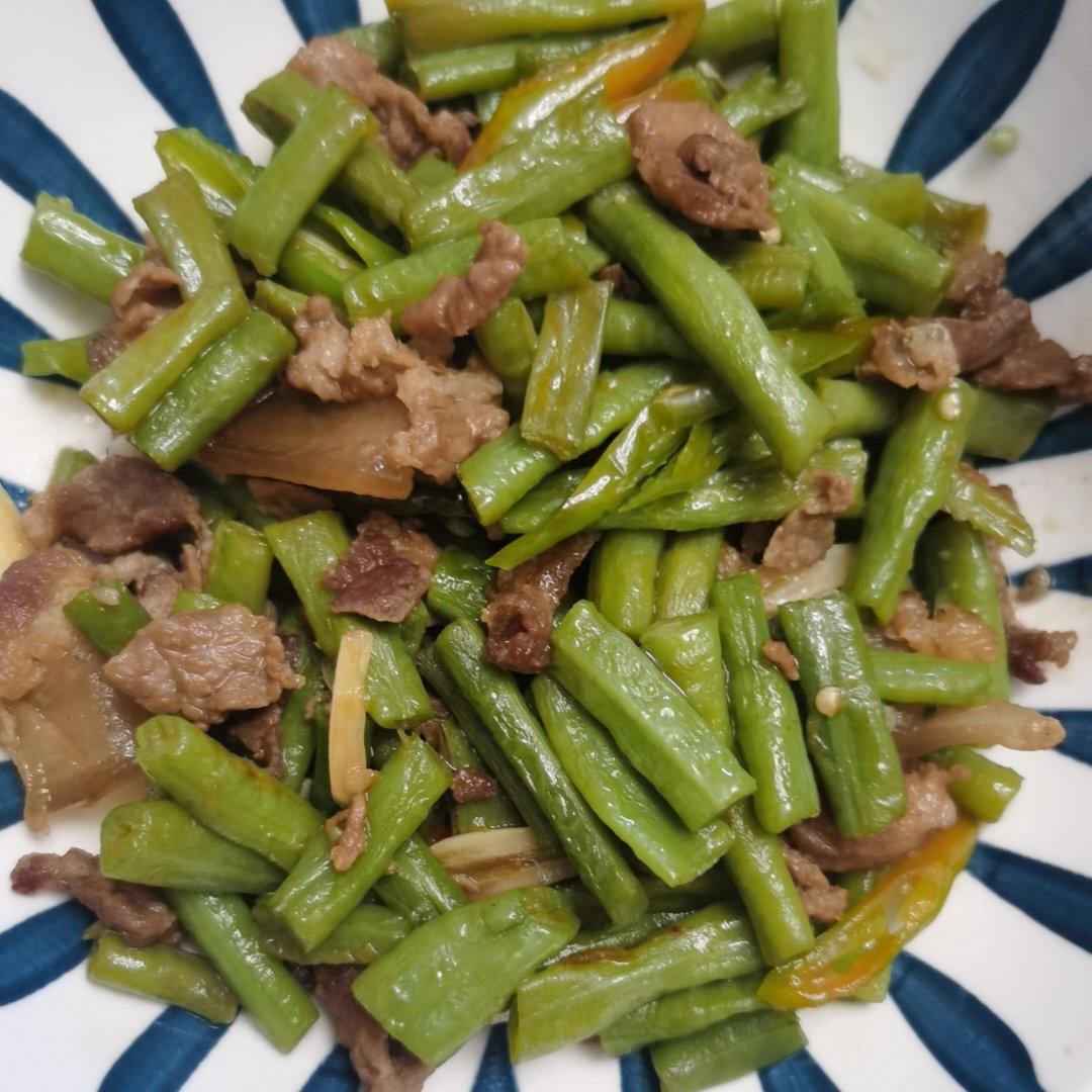 长豆角炒肉丝