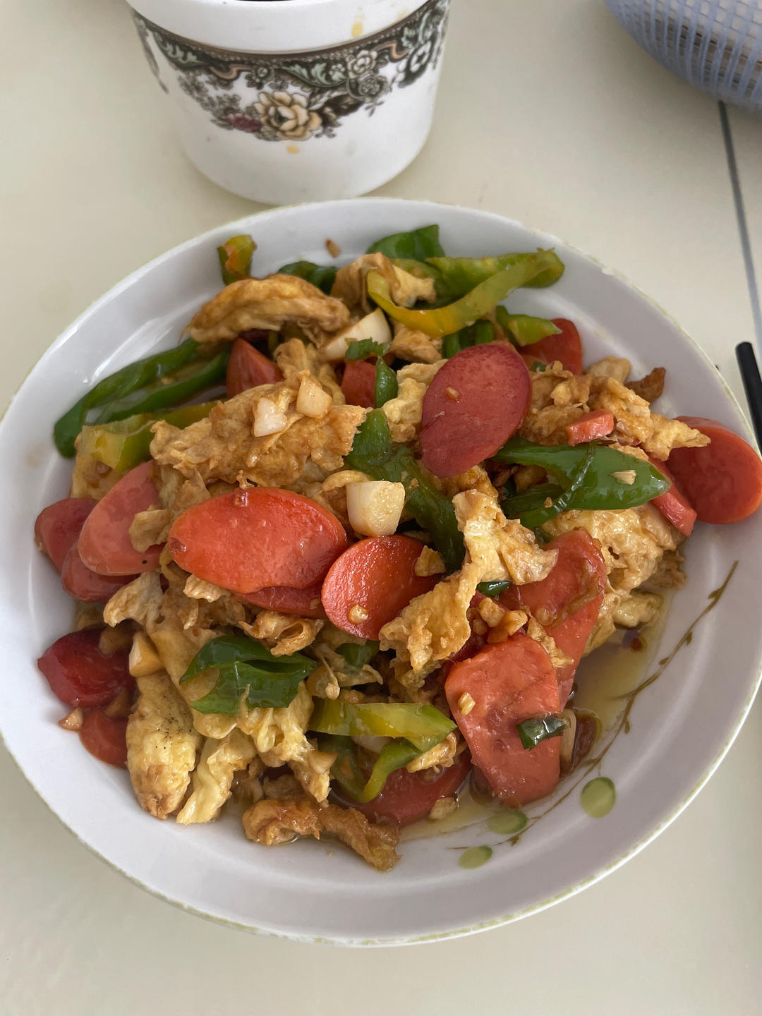 青椒火腿炒鸡蛋