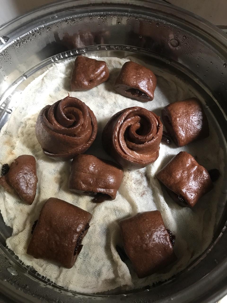 松软黑可可核桃馒头