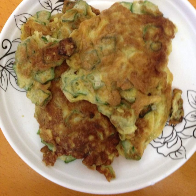 秋葵鸡蛋饼