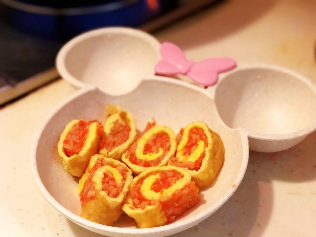 鲜虾鸡蛋卷宝宝辅食精华一岁以上宝宝