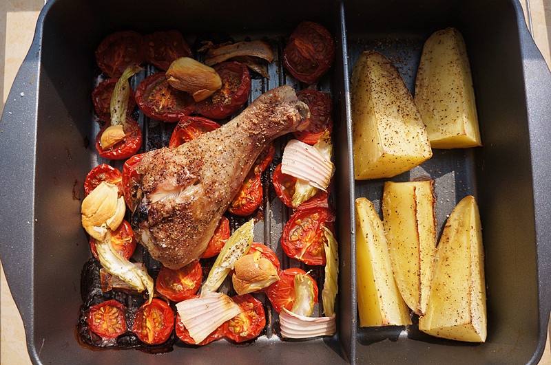 香蒜蕃茄烤鸡腿