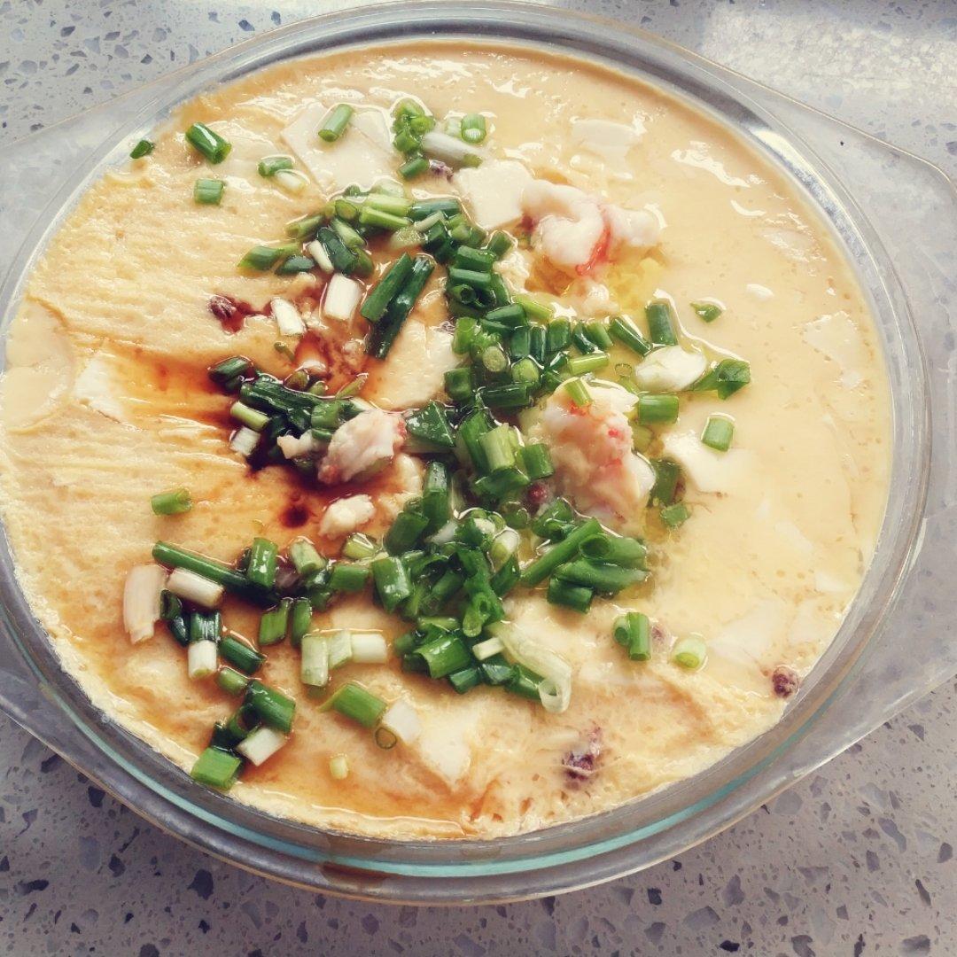 虾仁豆腐蒸水蛋