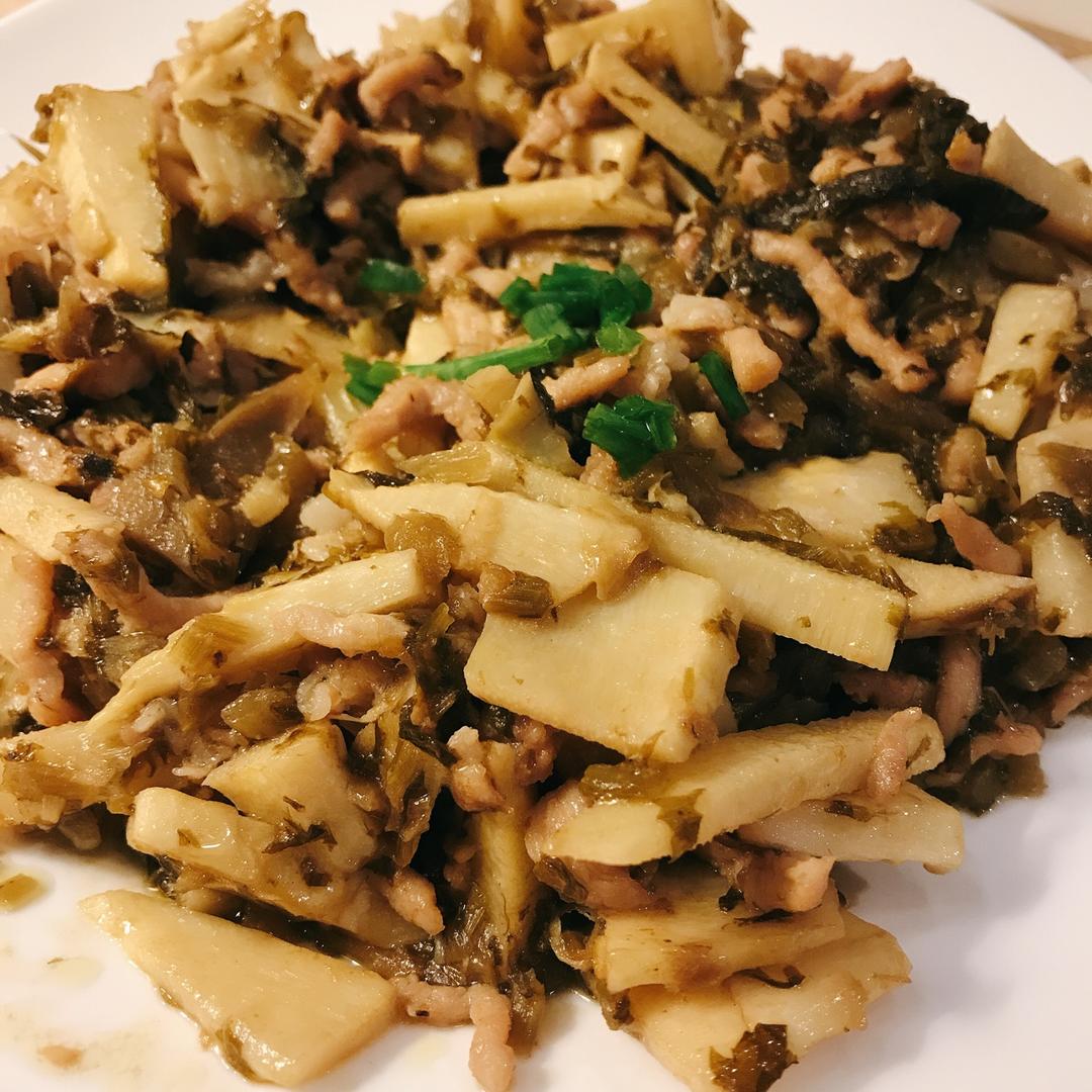 雪菜冬笋炒肉丝
