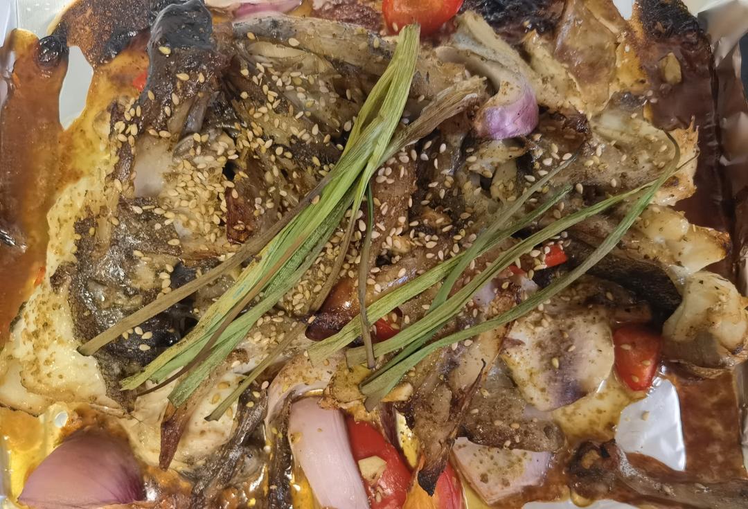 炭烤鲽鱼头（鸦片鱼）烤箱版
