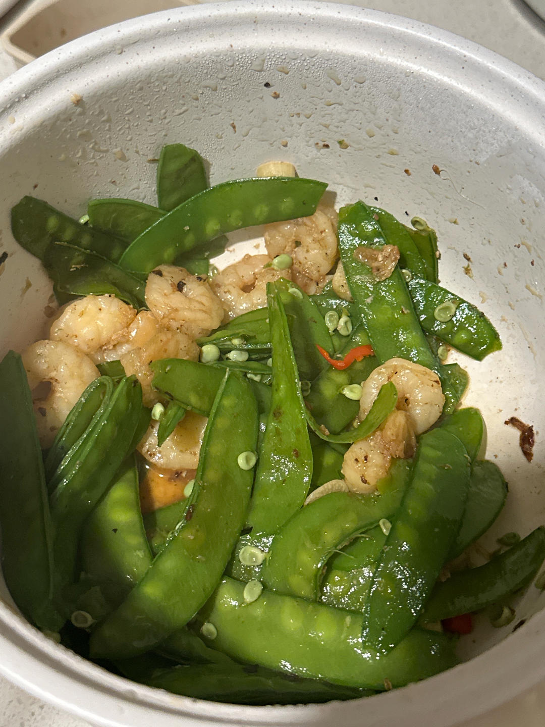 荷兰豆炒虾仁