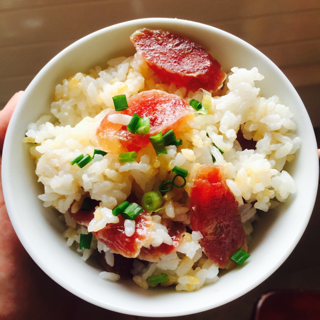 想毛线做的川味香肠蒸饭