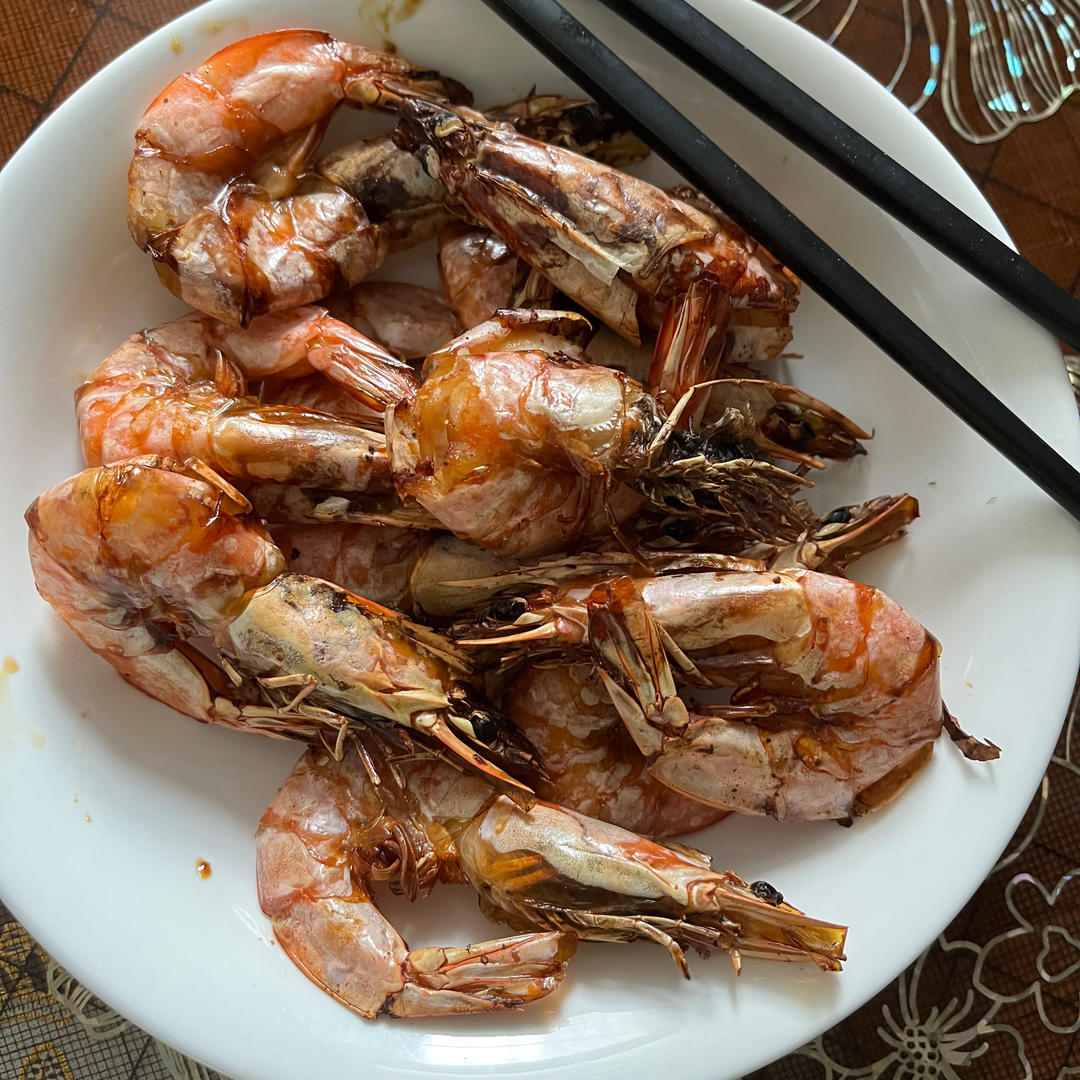 『空气炸锅』【黑椒开背虾】