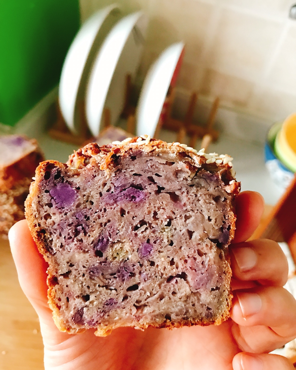 紫薯银耳快手面包丨健康·烘焙