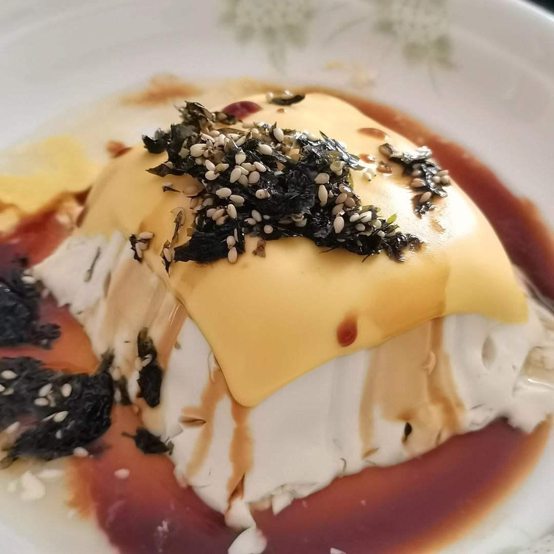 教你用2块钱成本❗1分30秒做一份日式芝士豆腐