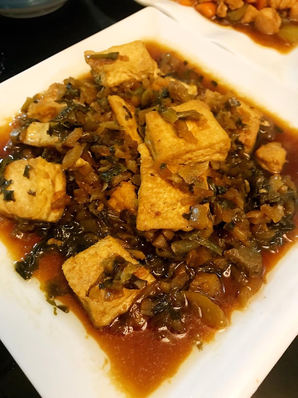 最man的厨娘做的豆腐烧咸菜