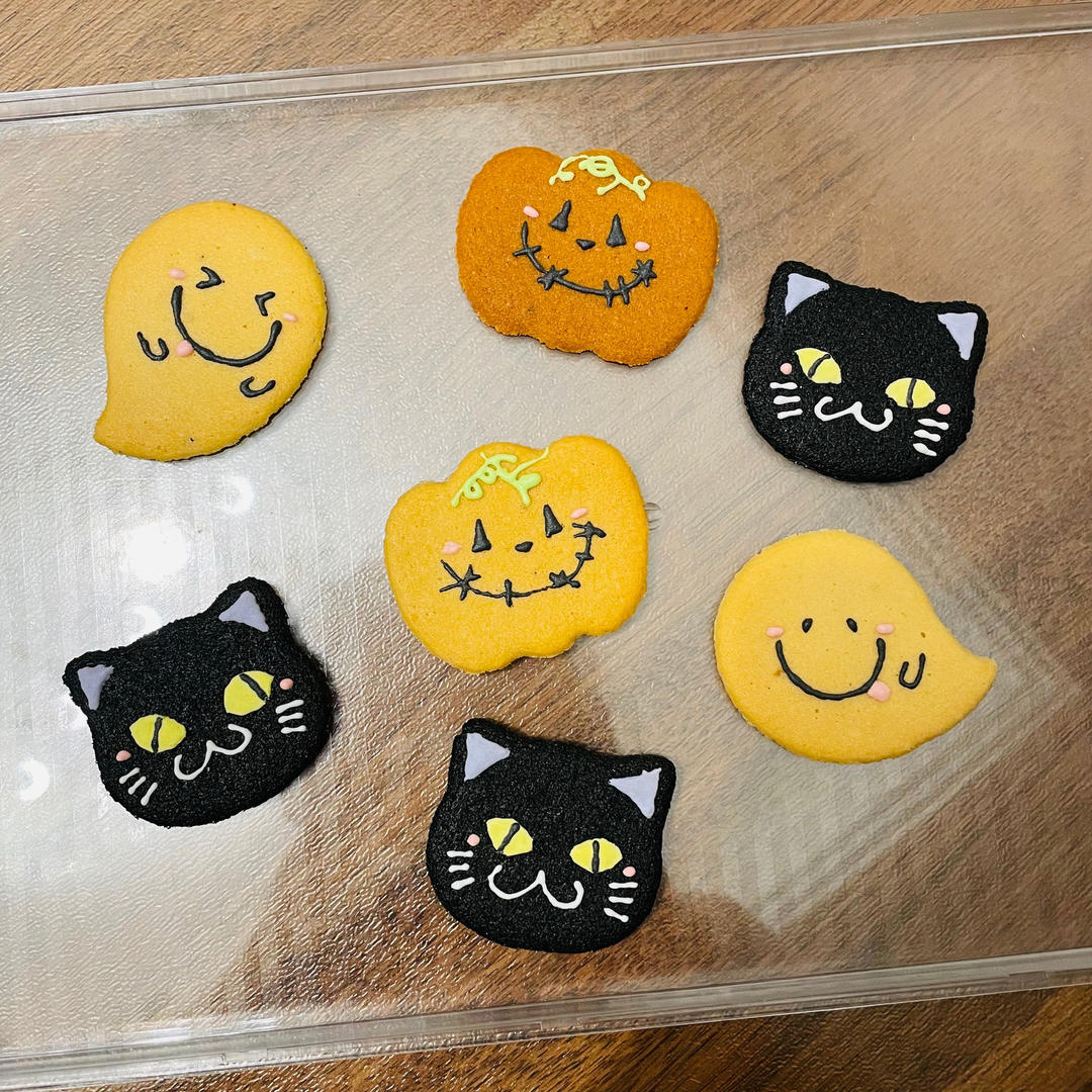 万圣节猫舌薄脆饼干