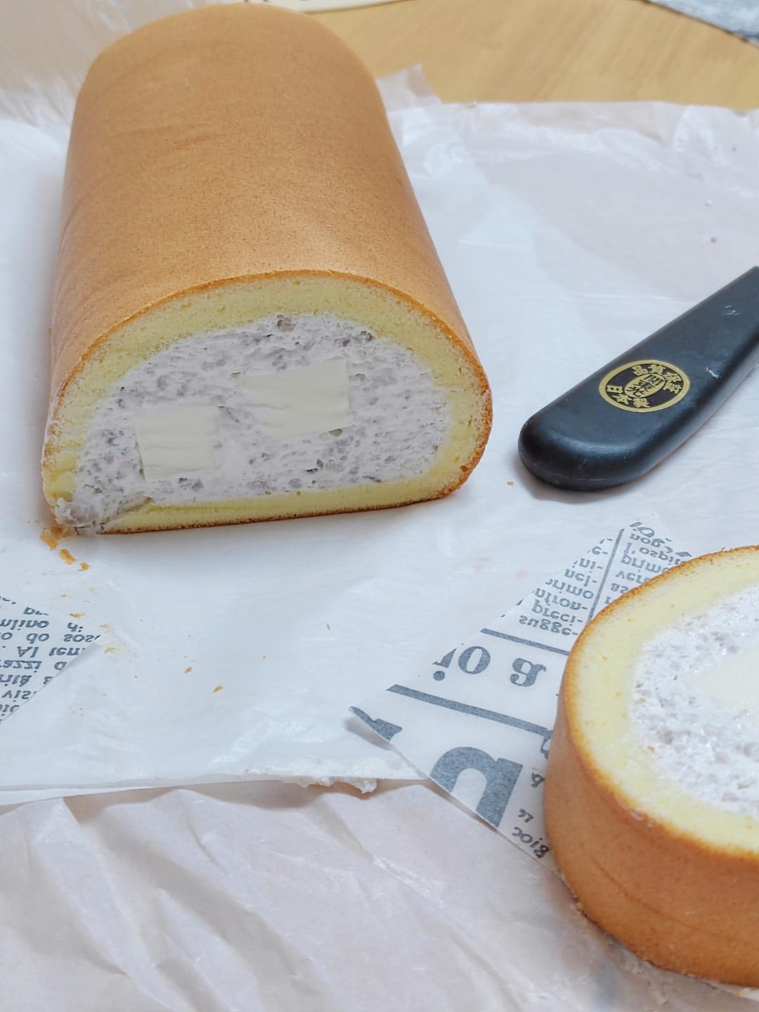 几分甜香芋奶冻卷/卷不裂配方+新鲜香芋奶油+入口即化奶冻/烘焙视频蛋糕篇7「薄卷」