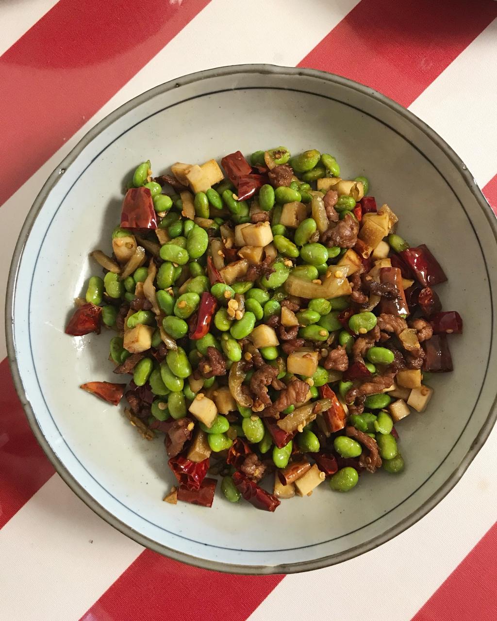 『妈妈的料理』毛豆干子炒肉丝