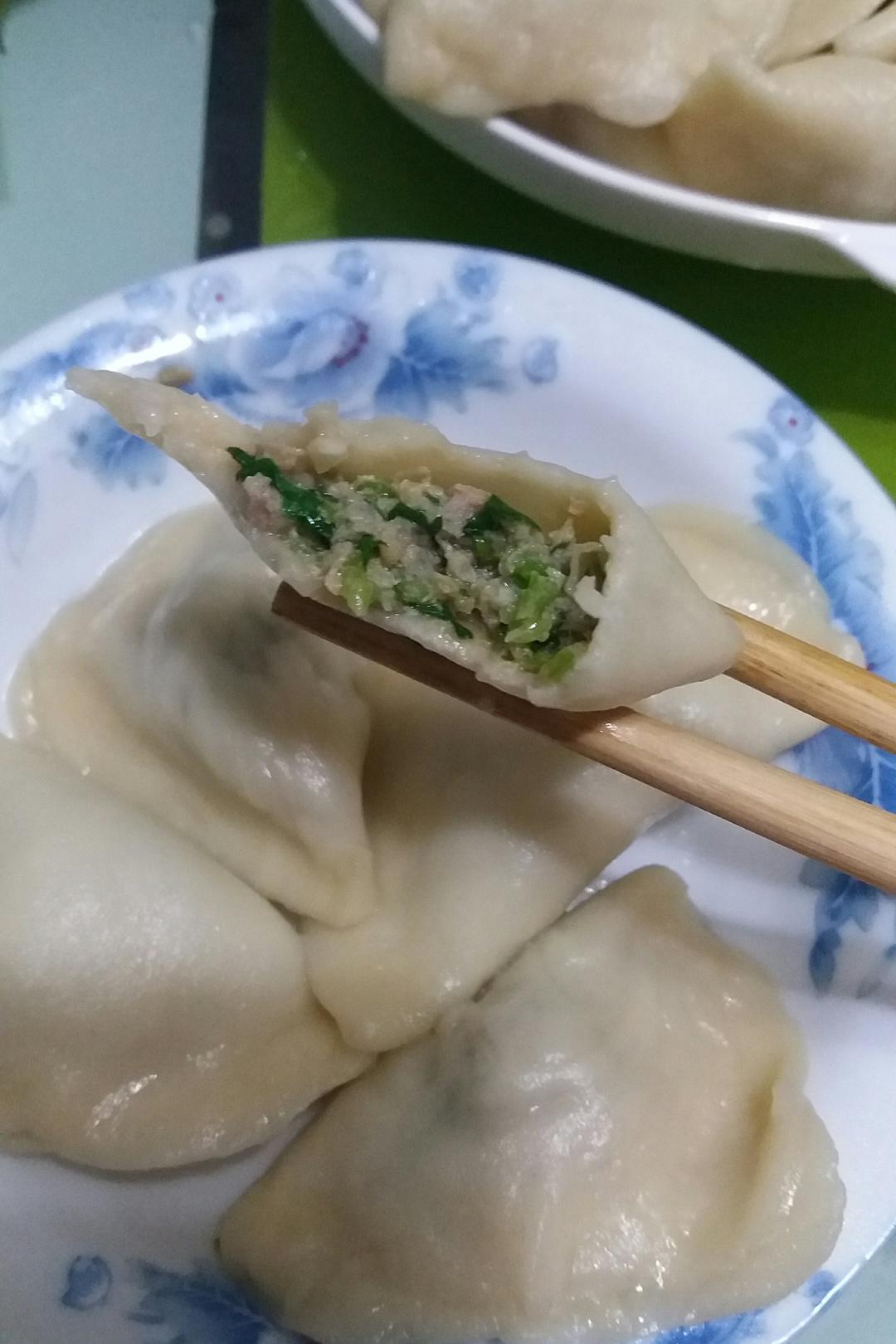 思思文文做的芹菜猪肉大馅饺子