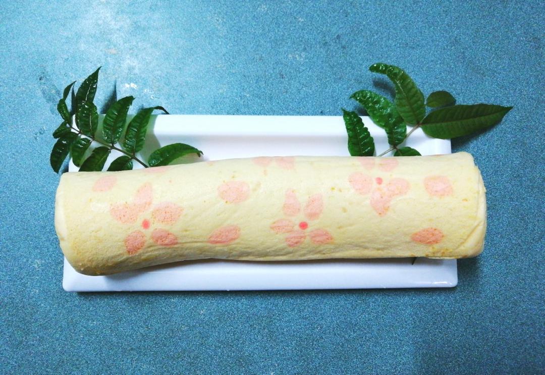 春风十里桃花奶冻蛋糕卷