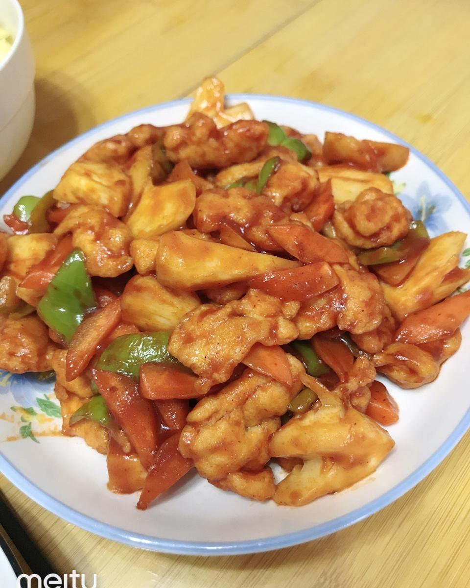 咕噜肉（菠萝+鸡胸肉）