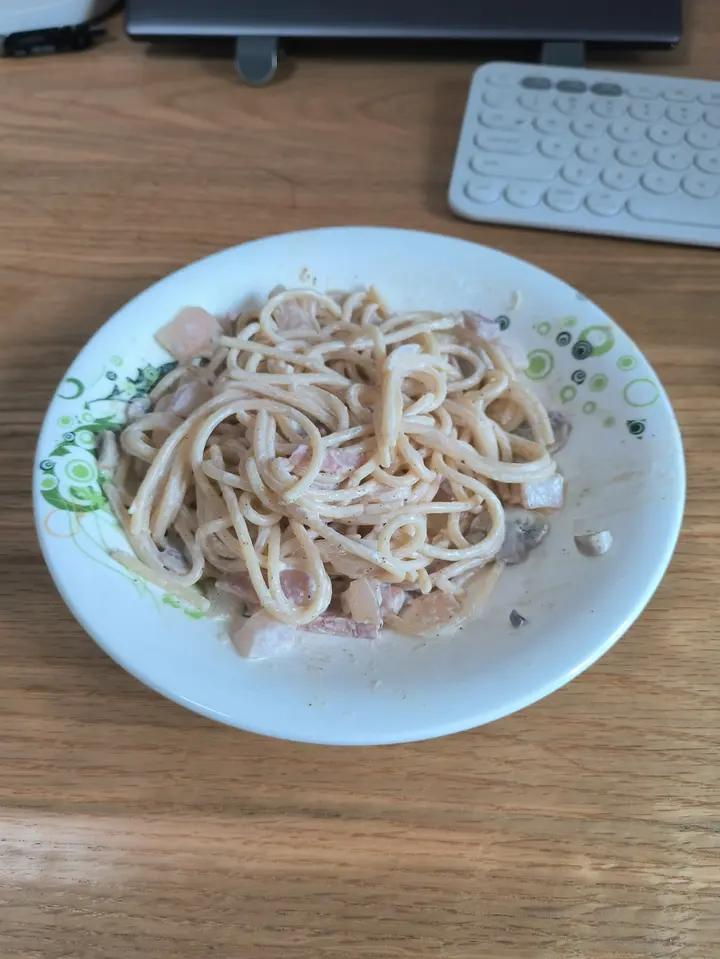 奶油蘑菇培根意大利面