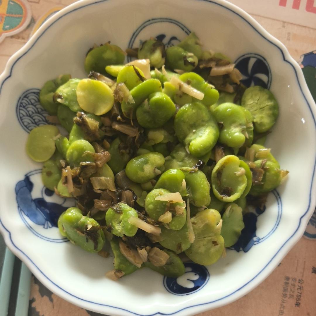 雪菜蚕豆炒春笋/春三鲜