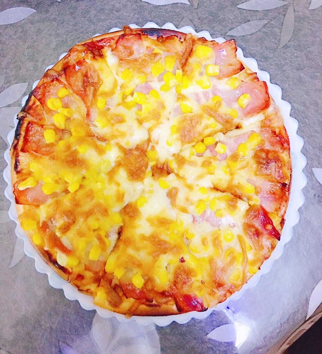 玉淇依莉做的香浓玉米培根披萨