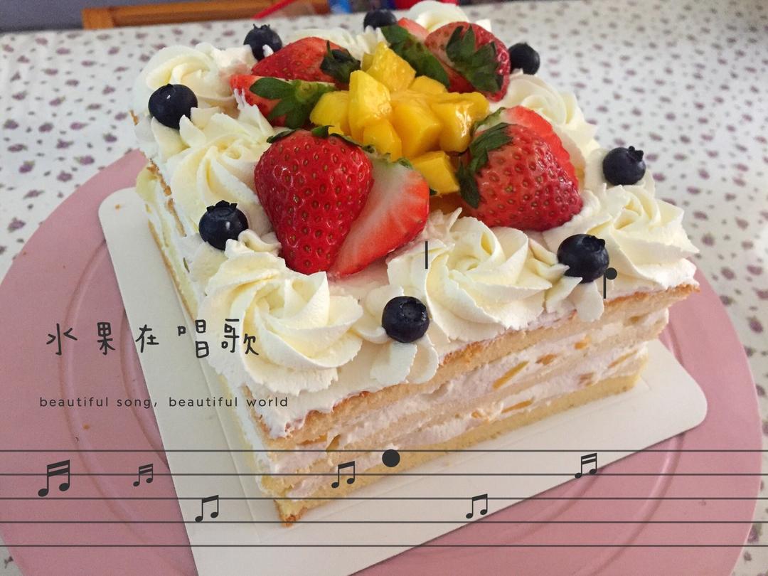 方形水果夹层蛋糕