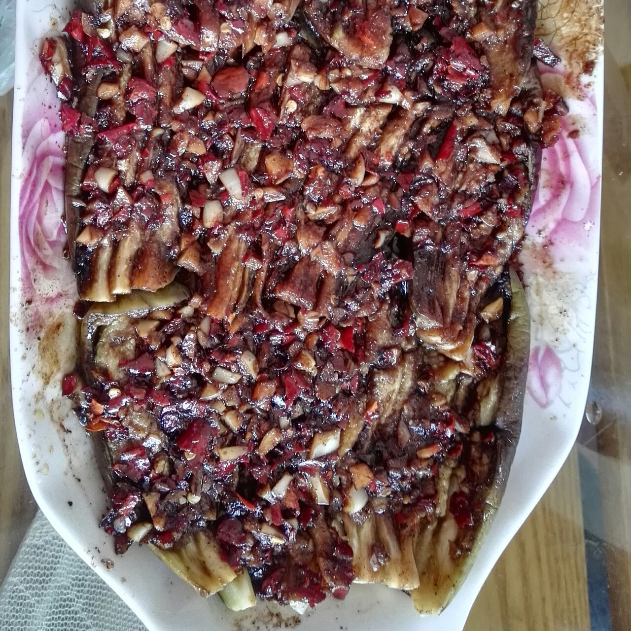 微波炉做出街头烧烤风的茄子