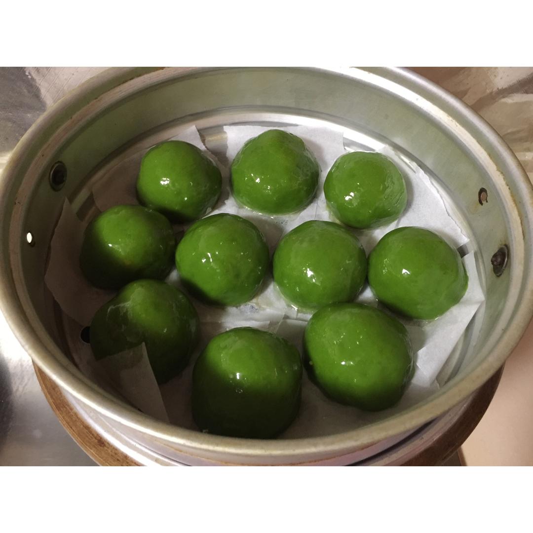 网红青团～～咸蛋黄肉松青团