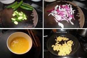洋葱黄瓜炒鸡蛋的做法 步骤1