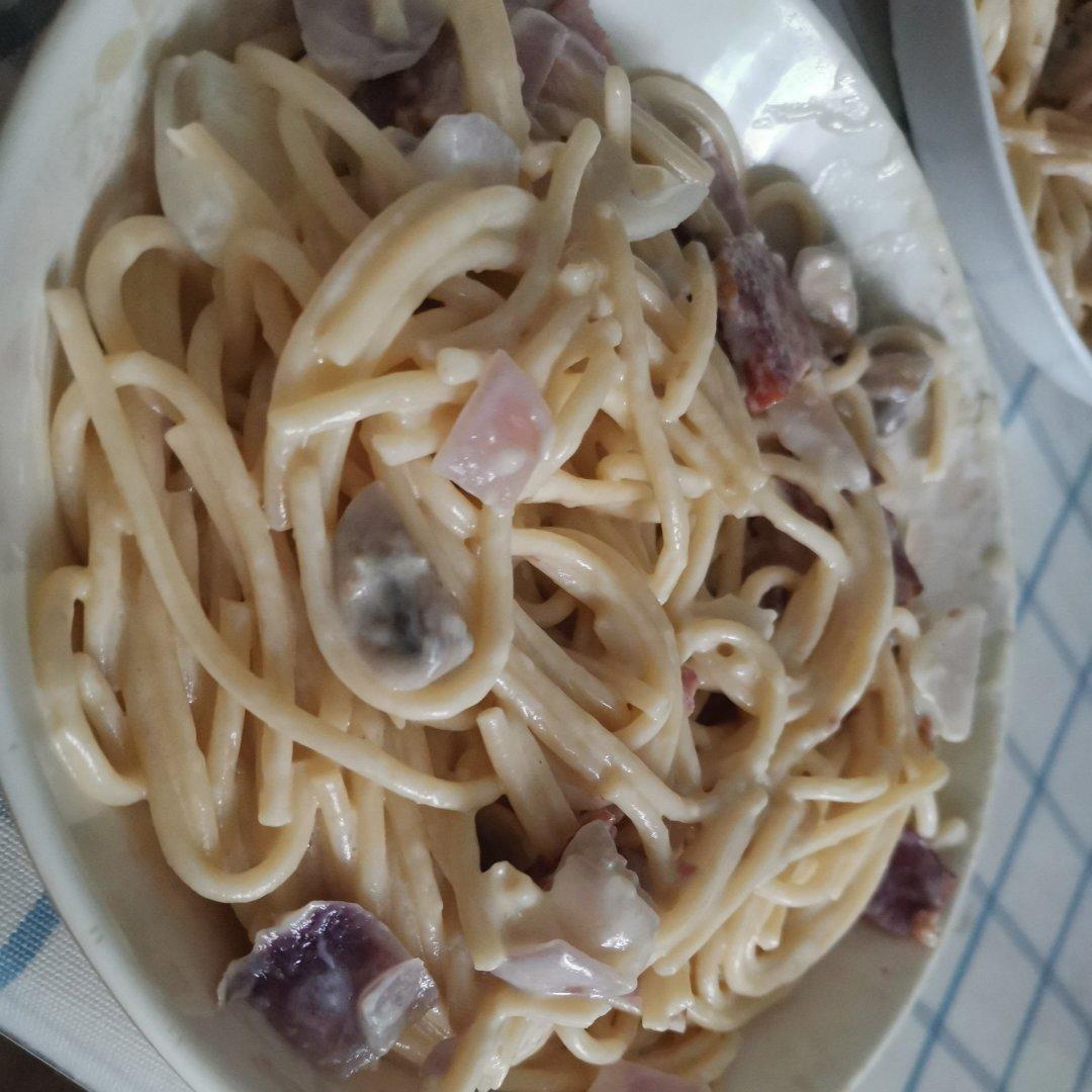 奶油蘑菇培根意大利面