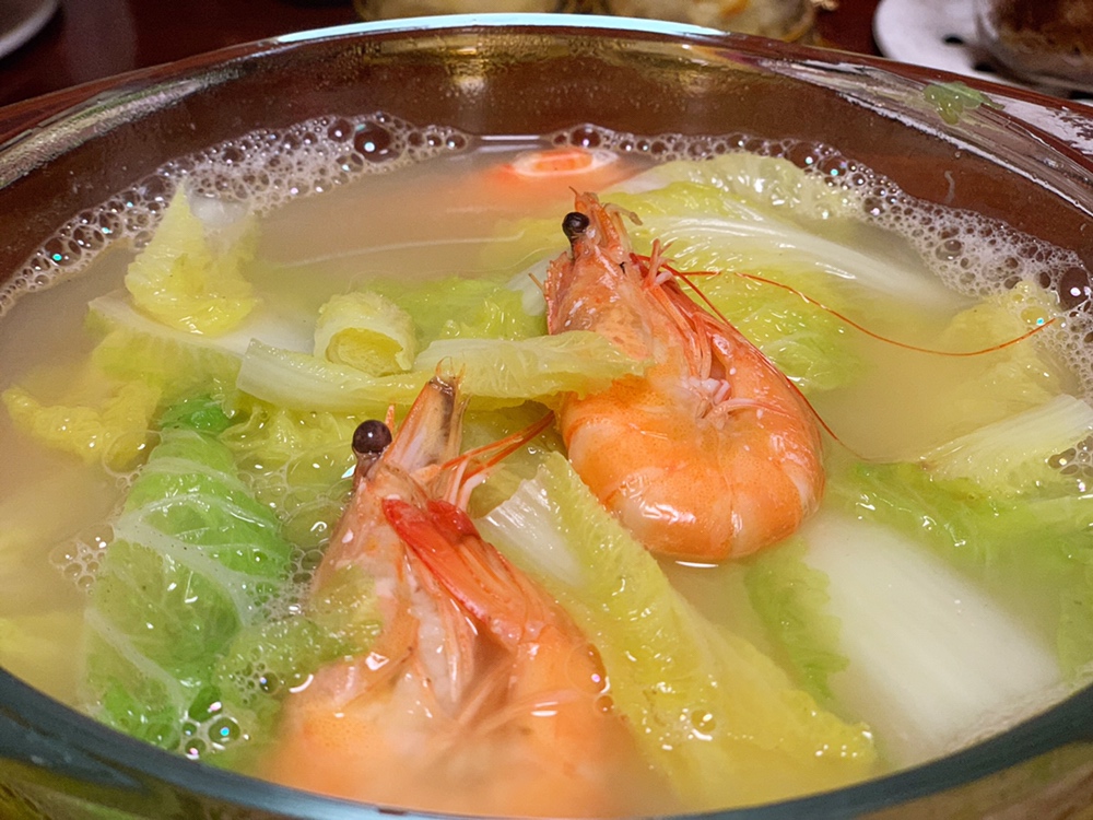 超快手的冬日暖汤-鲜虾焖白菜