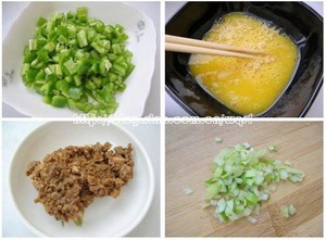 青椒肉末炒鸡蛋的做法 步骤2