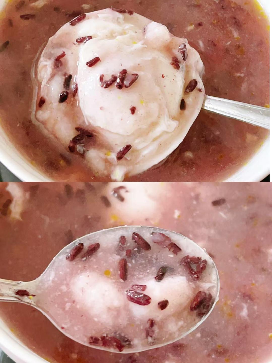 血糯米醪糟糍粑荷包蛋(酒酿  甜米酒)(黑米 紫糯米)的做法