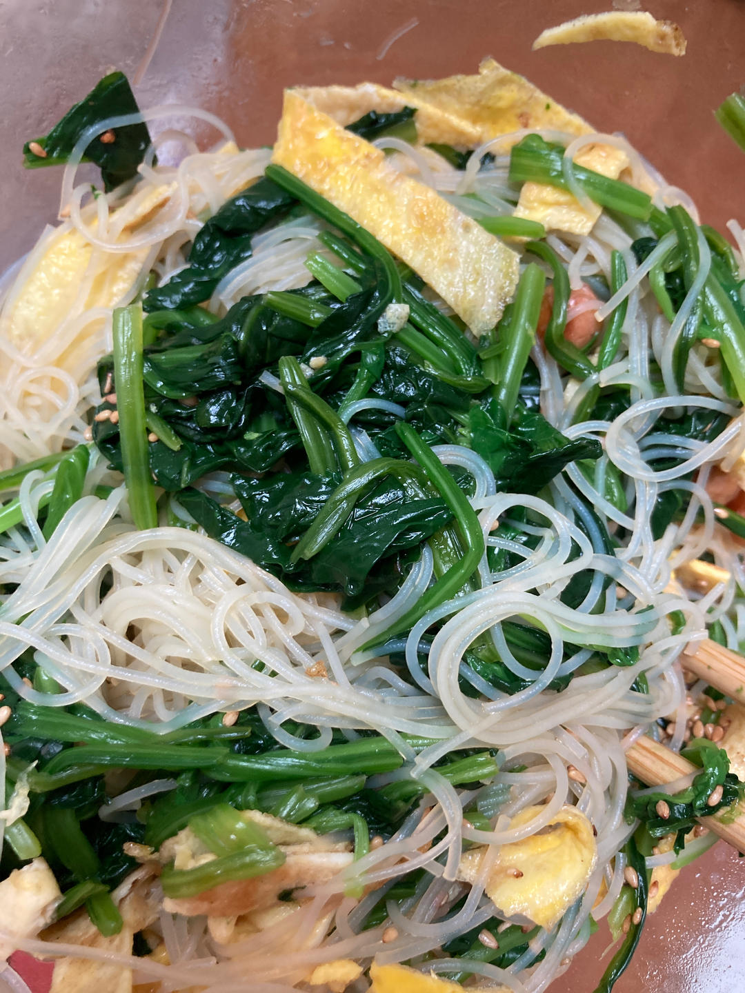 凉拌粉丝菠菜