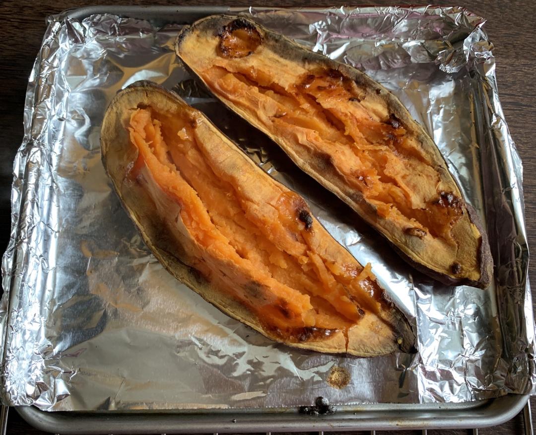 芝士焗红薯+普通烤红薯