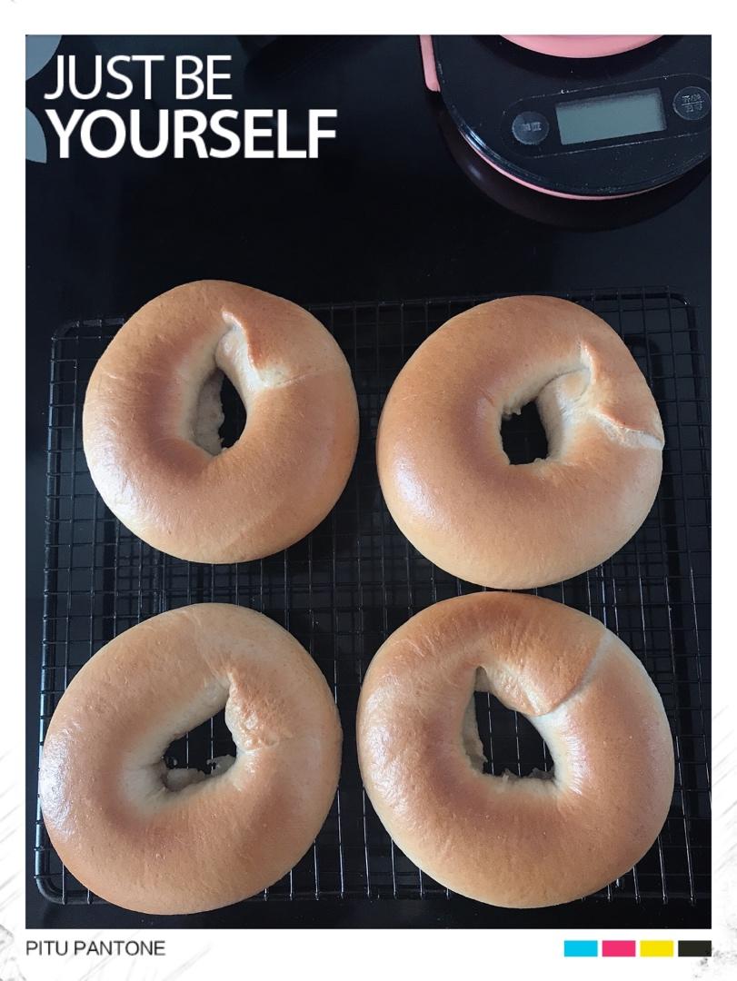 （无油）全麦黑麦贝果bagel~咬劲十足，越嚼越香