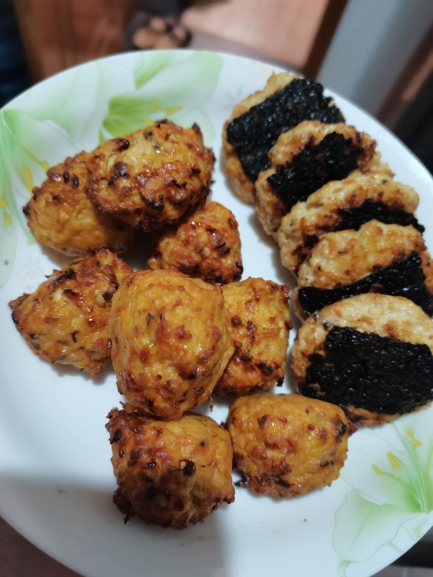 海苔豆腐鸡肉饼/丸子—减脂餐的做法 步骤8