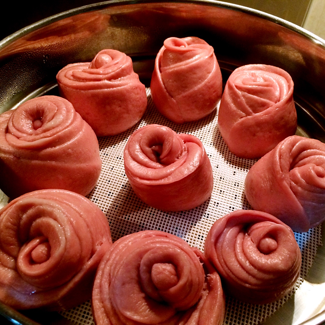 紫薯南瓜系列之玫瑰花卷