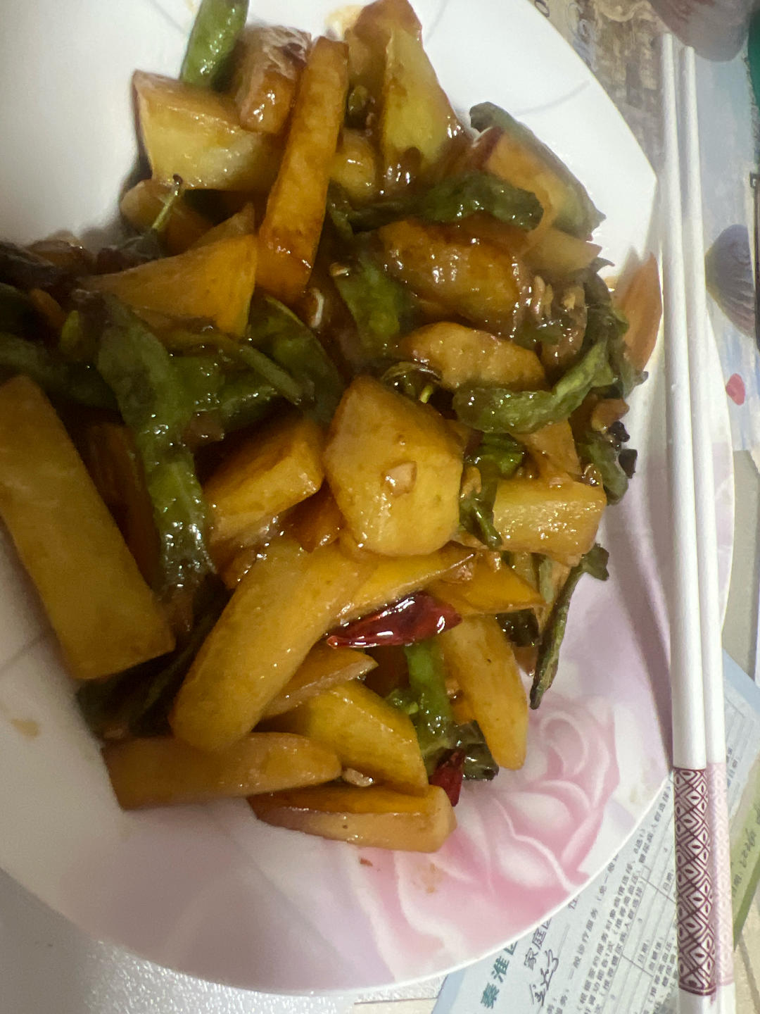 土豆焖豆角