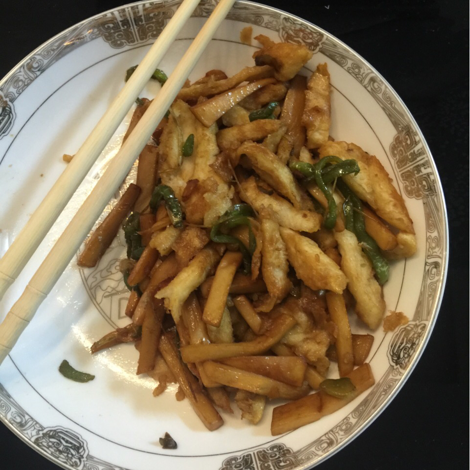 青椒素炒杏鲍菇