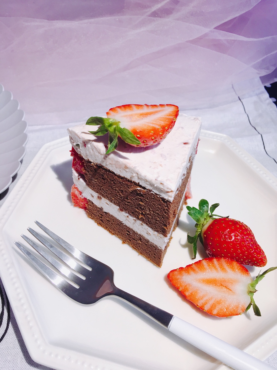 草莓乳酪慕斯~巧克力蛋糕夹层的做法 步骤16