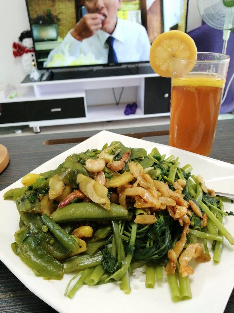 荷兰豆炒虾仁