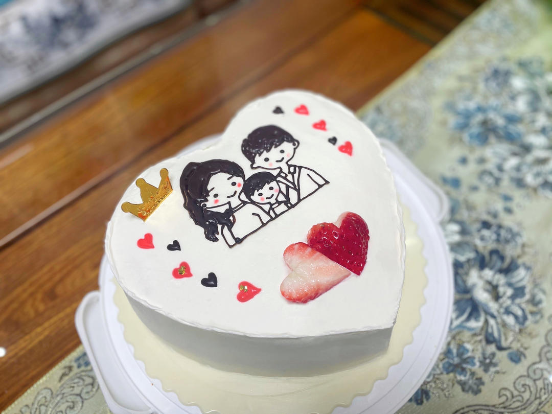 八寸心形戚风蛋糕