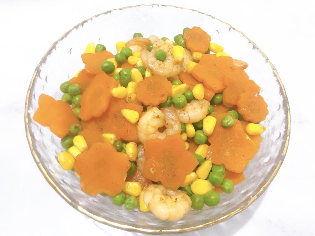 营养餐💯虾仁炒青豆玉米粒