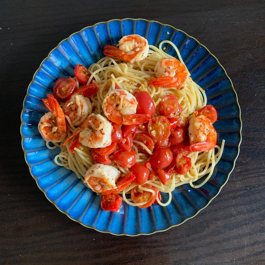 鲜虾番茄意大利面