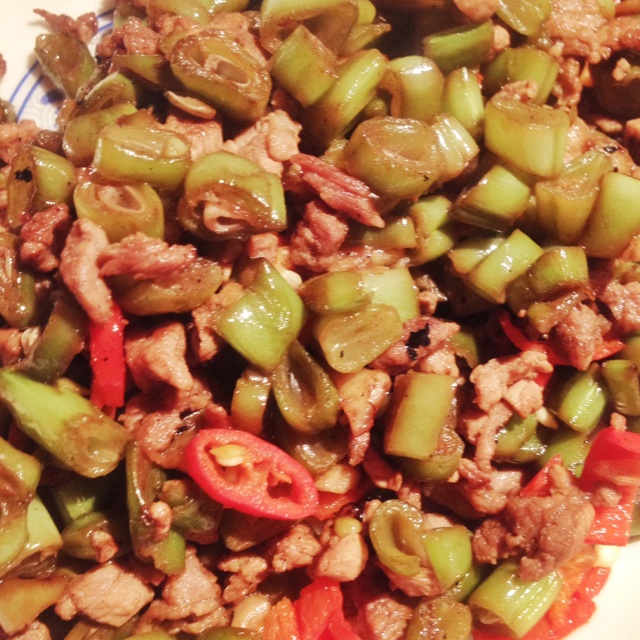 肉沫豆角下饭菜