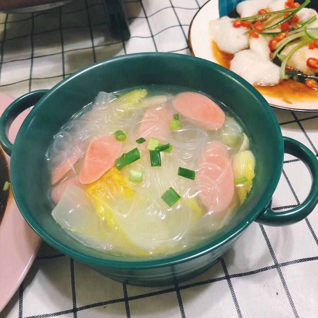 超简单家常菜-鲜美娃娃菜粉丝汤