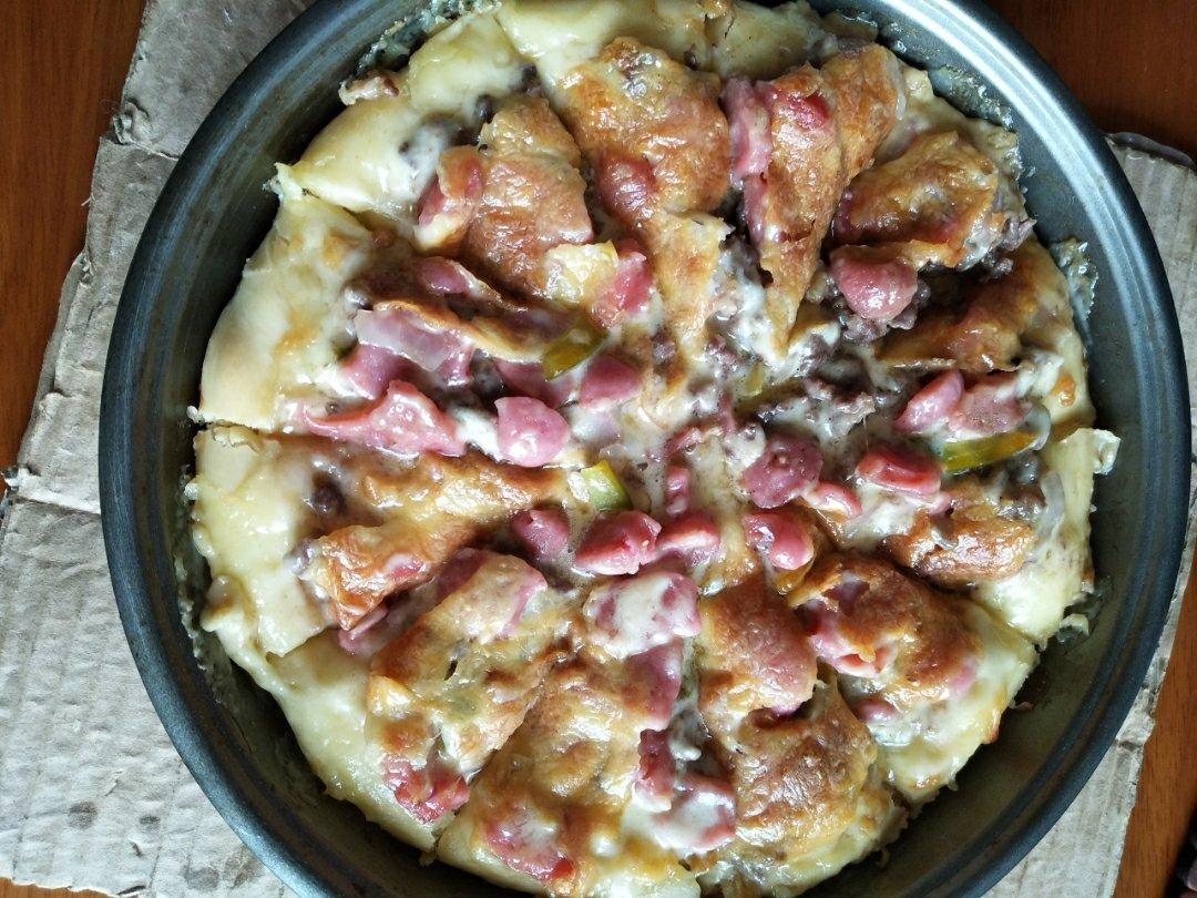 什锦火腿披萨(含饼皮做法)，零基础也能轻松搞定