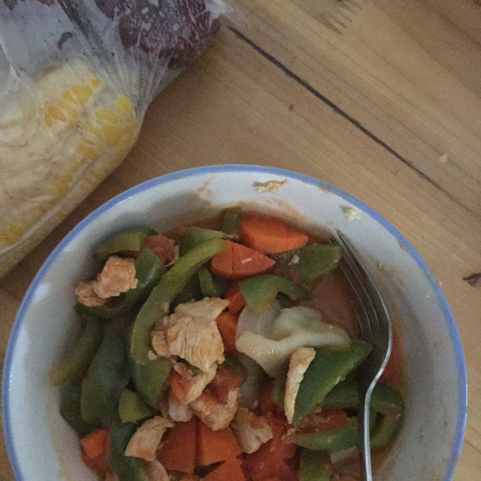 鸡胸肉炒蔬杂