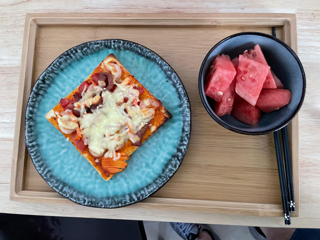 海鲜吐司面包披萨